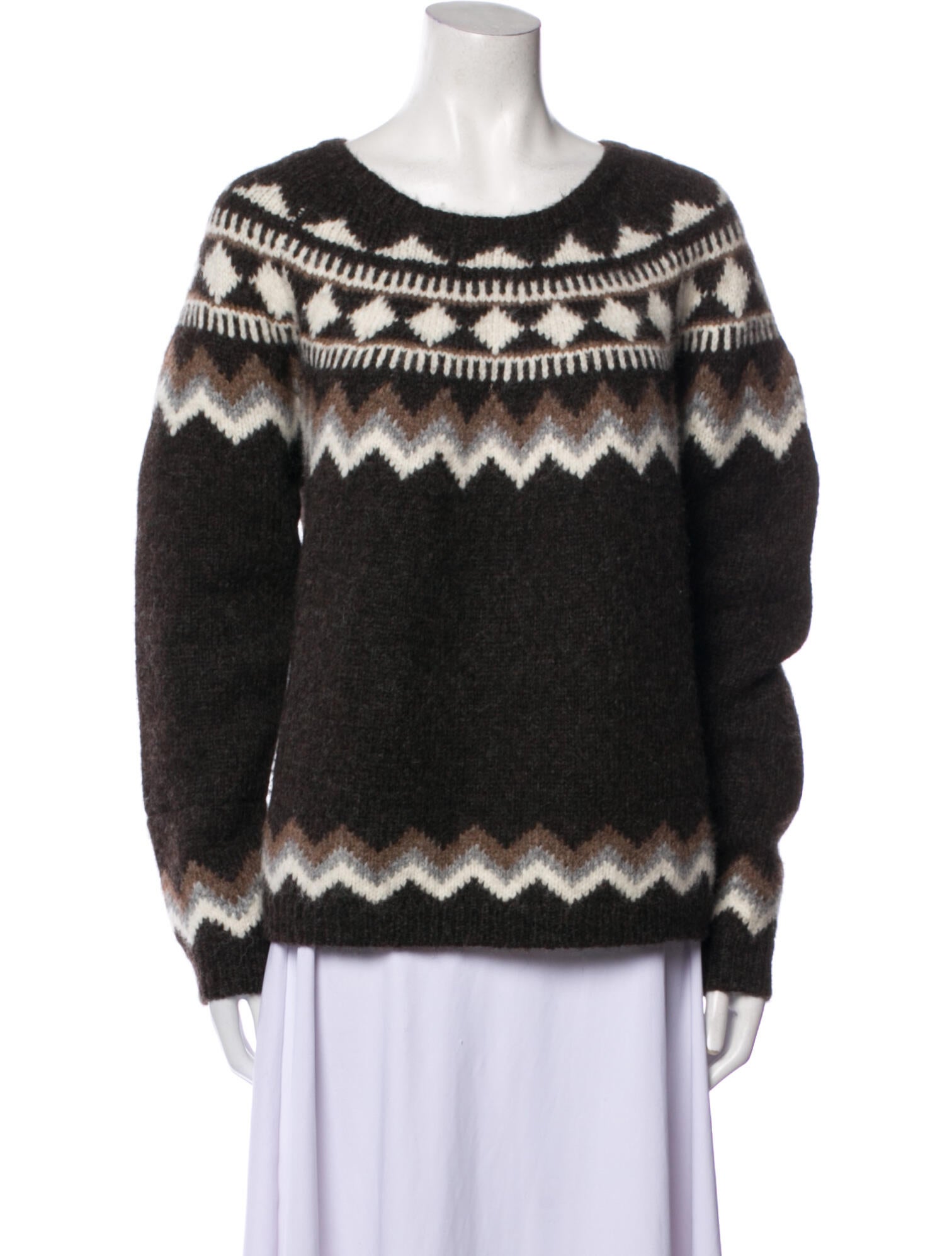 Nili Lotan Alpaca Printed Sweater